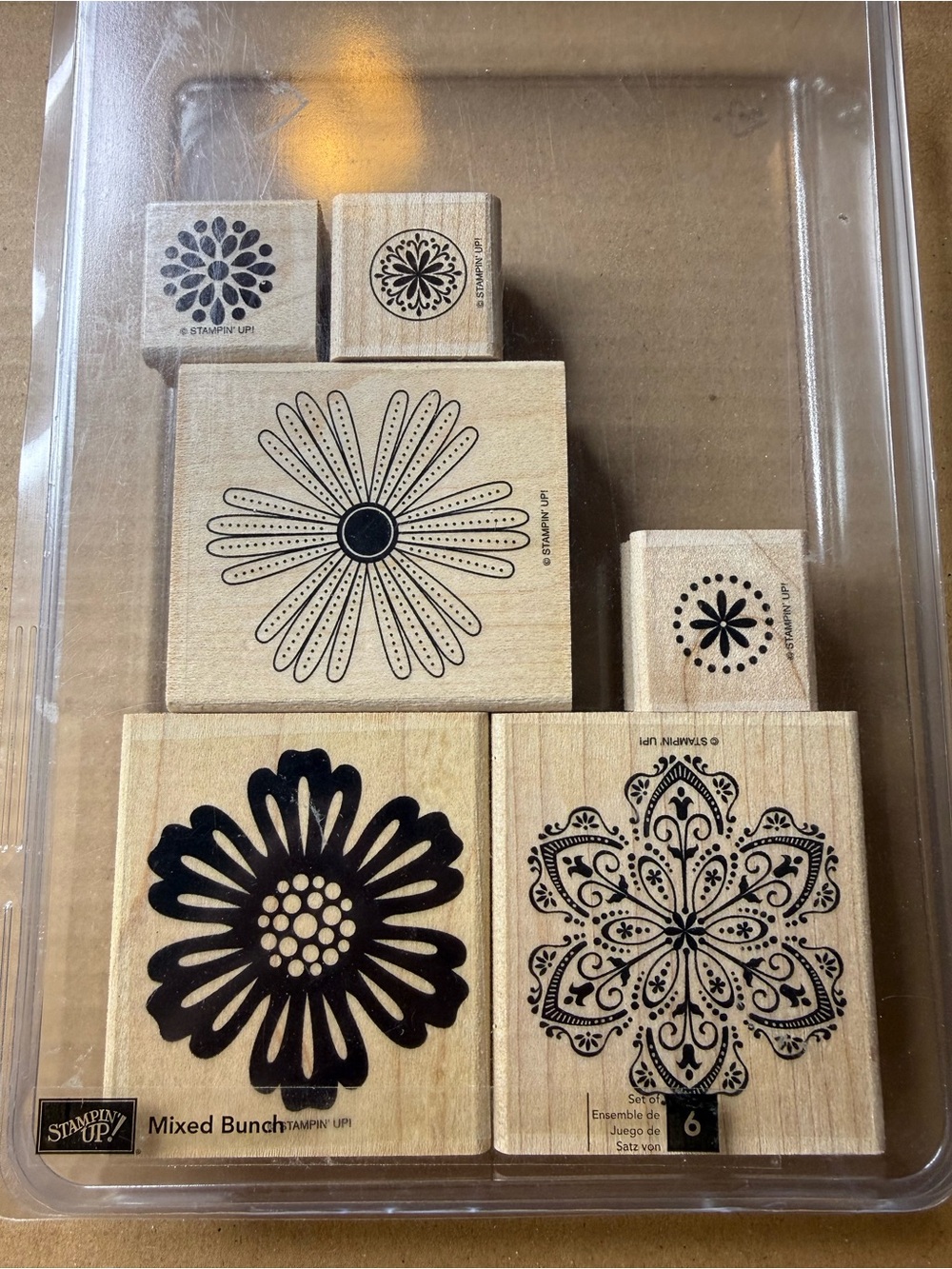 Stampin' Up! Mixed Bunch Wood Stamps - Flowers Complete Set EUC